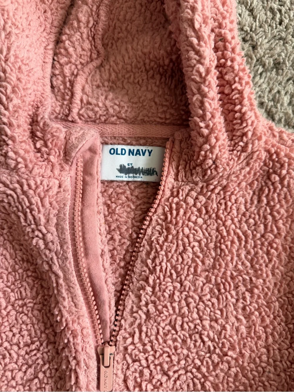 Preloved Old Navy Pink Sherpa Hoodie Jacket for Kids